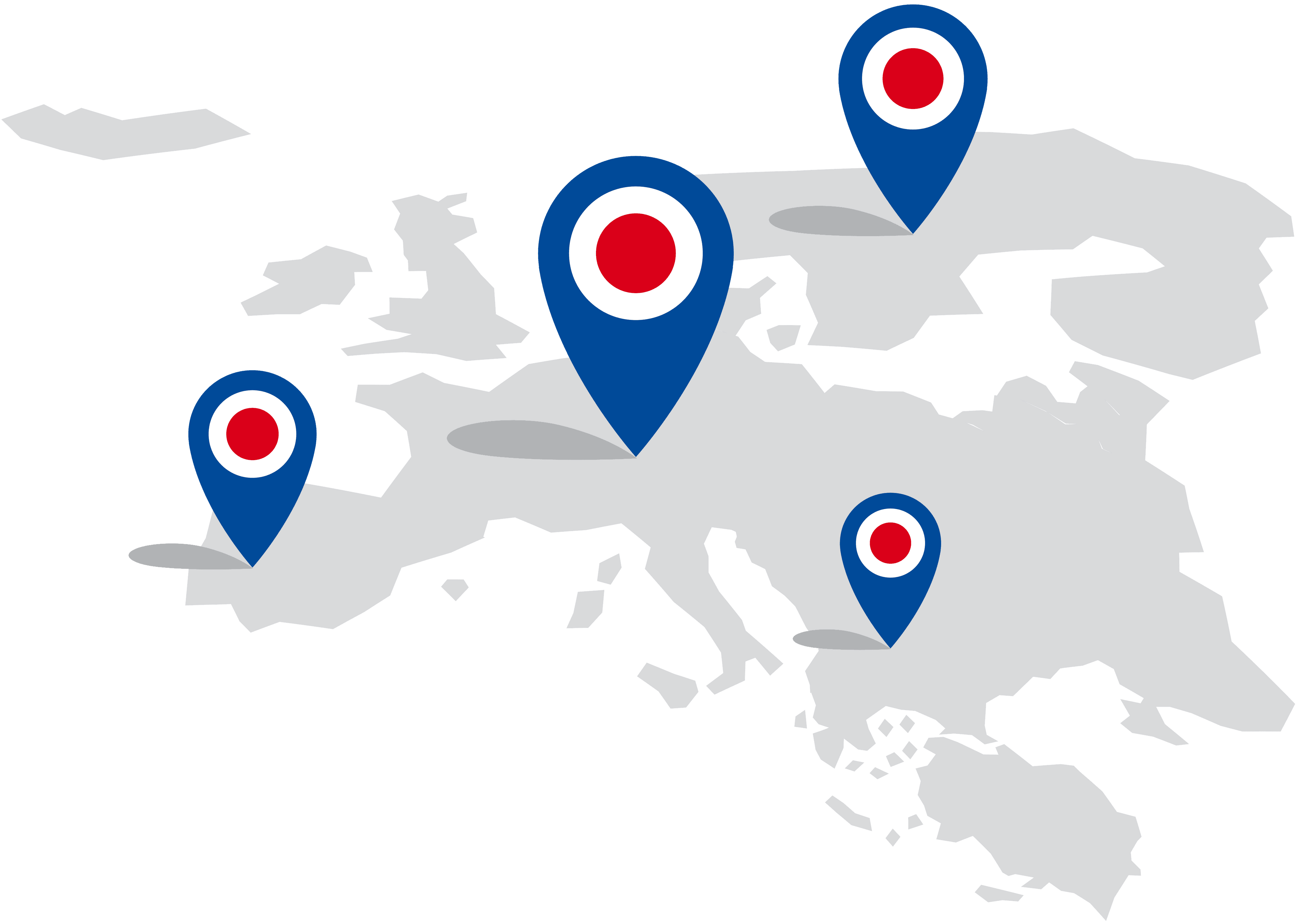 Mapa Europy obrazująca międzynarodowy charakter marki